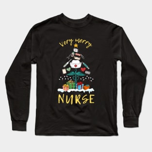 Very Merry Nurse Long Sleeve T-Shirt